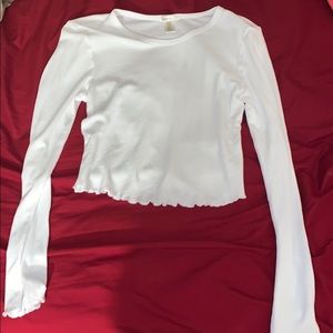 White long sleeve crop top